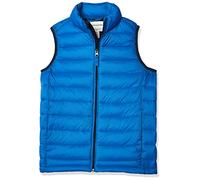 Amazon Essentials Boys' Lightweight Water-Resistant Packable Hooded Puffer Vest, Cobalt Blue, 8 Years