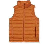 Amazon Essentials Boys' Lightweight Water-Resistant Packable Hooded Puffer Vest, Light Brown, 9 Years