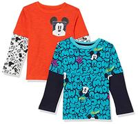 Amazon Essentials Boy's Long-Sleeve 2-in-1 T-Shirts