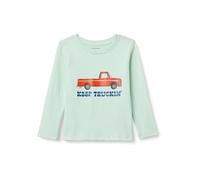 Amazon Essentials Boys' Long-Sleeve Cotton T-Shirts, Pale Mint Green Truck, 6-7 Years