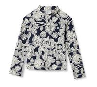 Amazon Essentials Boys' Long-Sleeve UPF 50 Rashguard T-Shirt, Navy Folk Floral, 4 Years