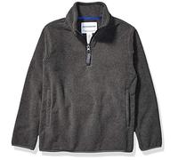 Amazon Essentials Boys' Polar Fleece Quarter-Zip Pullover Jacket, Charcoal Heather, 9 Years