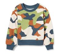 Amazon Essentials Boys' Regular-Fit Crew Neck Sweatshirt, Dark Navy Camo, 4 Years