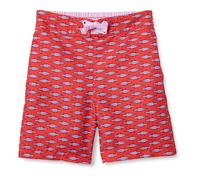 Amazon Essentials Boys' Regular-Fit Quick-Dry Swimming Board Shorts, Lilac Red Crocodiles, 11-12 Years