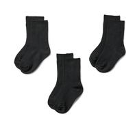 Amazon Essentials Boys' Ribbed Crew School Socks, Lightweight Flat-Knit, 3 Pairs
