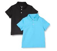 Amazon Essentials Boys' Short-Sleeve Active Performance Polo Shirts, Pack of 2, Aqua Blue/Black, XX-Large