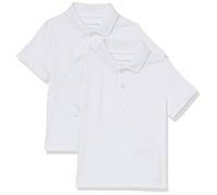 Amazon Essentials Boys' Short-Sleeve Active Performance Polo Shirts, Pack of 2, White, 11-12 Years