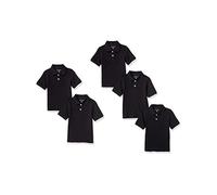 Amazon Essentials Boys' Short-Sleeve School Uniform Pique Polo Shirts, Pack of 5, Black, 11-12 Years