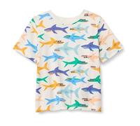Amazon Essentials Boys' Short-Sleeve T-Shirts, Ivory Sharks, 5 Years