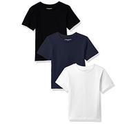 Amazon Essentials Boys' Short-Sleeve T-Shirts, Pack of 3, Black/Navy/White, 9 Years