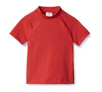 Amazon Essentials Boys' Short-Sleeved Rashguard T-Shirt, Bright Poppy Red, 6-7 Years