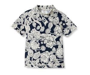 Amazon Essentials Boys' Short-Sleeved Rashguard T-Shirt, Navy Folk Floral, 4 Years
