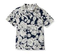 Amazon Essentials Boys' Short-Sleeved Rashguard T-Shirt, Navy Folk Floral, 8 Years