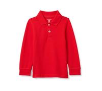 Amazon Essentials Boys' Uniform Long Sleeve Pique Polo Shirt, Bright Poppy Red, 9 Years
