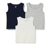 Amazon Essentials Boys' Vests, Pack of 3, Light Grey Heather/Navy/White, 2 Years