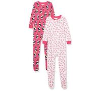 Amazon Essentials Disney Baby Girls' Snug-Fit Cotton Pyjamas, 100% Minnie - Footed Sleeper, 18 Months