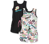 Amazon Essentials Disney Marvel Frozen Princess girls Knit Sleeveless Rompers (Previously Spotted Zebra) Pack of 2 Neon Star WarsDoodles X-Large