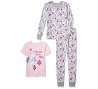 Amazon Essentials Disney | Marvel | Star Wars Baby Girls' Pyjama Set, Pink/Grey, Frozen 2/Snowflake, 12 Months