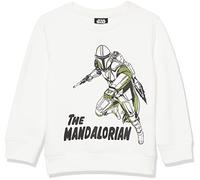 Amazon Essentials Disney | Marvel | Star Wars Boys' Fleece Pullover Crew Sweatshirts, Star Wars Mando, 8 Years