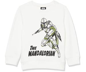 Amazon Essentials Disney | Marvel | Star Wars Boys' Fleece Pullover Crew Sweatshirts, Star Wars Mando, 9 Years