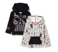 Amazon Essentials Disney | Marvel | Star Wars Boys' Lightweight Hooded Long-Sleeve T-Shirts, Pack of 2, Star Wars Vader, 4 Years