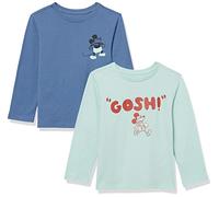 Amazon Essentials Disney | Marvel | Star Wars Boys' Long-Sleeve T-Shirts, Pack of 2, Mickey Gosh, 10 Years
