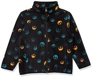 Amazon Essentials Disney | Marvel | Star Wars Boys' Polar Fleece Full-Zip Mock Jackets, Star Wars, 10 Years