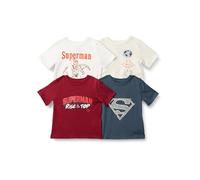 Amazon Essentials Disney | Marvel | Star Wars Boys' Relaxed-Fit Cotton Jersey Short-Sleeve T-Shirts, Pack of 4, Superman Metro, 3 Years