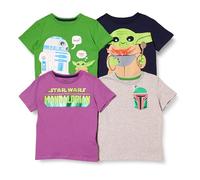 Amazon Essentials Disney | Marvel | Star Wars Boys' Short-Sleeve T-Shirts, Pack of 4, Star Wars Child, 8 Years