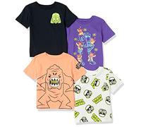 Amazon Essentials Disney | Marvel | Star Wars Boys' Short-Sleeve T-Shirts, Pack of 4, Star Wars Move Along, 9 Years