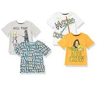 Amazon Essentials Disney | Marvel | Star Wars Boys' Short-sleeved T-shirt Tops (Previously Spotted Zebra), Pack of 4, Star Wars, 6-7 Years