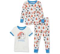 Amazon Essentials Disney | Marvel | Star Wars Boys' Snug-Fit Cotton Pajama Sleepwear Sets, 3-piece Star Wars Mando Winter, 6-7