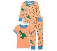 Amazon Essentials Disney | Marvel | Star Wars Boys' Snug-Fit Cotton Pyjama Sleepwear Sets, Pack of 3, 3-Piece Toy Story Rex Set, 8 Years