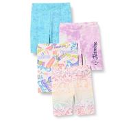 Amazon Essentials Disney | Marvel | Star Wars | Frozen | Princess Girls' Bike Shorts (Previously Spotted Zebra), Pack of 4, Princess/Scribble, X-Small