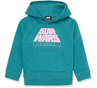 Amazon Essentials Disney | Marvel | Star Wars | Frozen | Princess Girls' Fleece Pullover Hoodie Sweatshirt, Star Wars Logo, 8 Years