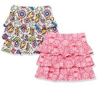 Amazon Essentials Disney | Marvel | Star Wars | Frozen | Princess Girls' Knit Ruffle Scooter Skirts, Pack of 2, Pink/Marvel, 4 Years
