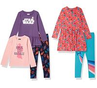 Amazon Essentials Disney | Marvel | Star Wars | Frozen | Princess Girls' Mix-and-Match Outfit Sets, Pack of 5, Star Wars Rule The Galaxy, 10 Years