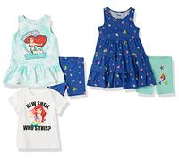 Amazon Essentials Disney | Marvel | Star Wars | Frozen | Princess Girls' Mix-and-Match Outfit Sets, Pack of 5, Mermaid, 9 Years
