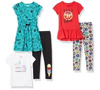 Amazon Essentials Disney | Marvel | Star Wars | Frozen | Princess Girls' Mix-and-Match Outfit Sets, Pack of 5, Marvel Heroes, 10 Years