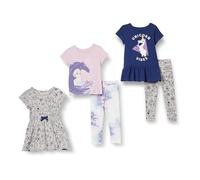 Amazon Essentials Disney | Marvel | Star Wars | Frozen | Princess Girls' Mix-and-Match Outfit Sets, Pack of 5, Frozen Elsa & Olaf, 4 Years