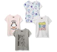 Amazon Essentials Disney | Marvel | Star Wars | Frozen | Princess Girls' Short-Sleeve T-Shirts, Pack of 4, Grey/Pink/Star Wars Rebel, 8 Years