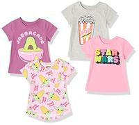 Amazon Essentials Disney | Marvel | Star Wars | Frozen | Princess Toddler Girls' Short-Sleeve T-Shirts, Pack of 4, Star Wars, 4 Years