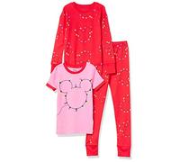 Amazon Essentials Disney | Marvel | Star Wars Girls' Pyjama Set, Mickey Holiday, 8 Years
