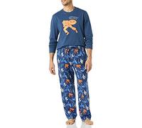 Amazon Essentials Disney | Marvel | Star Wars Men's Flannel Pyjama Sleep Sets, Marvel Captain America - Mens, L