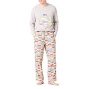 Amazon Essentials Disney | Marvel | Star Wars Men's Flannel Pyjama Sleep Sets, Marvel Holiday Bricks - Mens, M