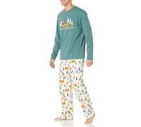 Amazon Essentials Disney | Marvel | Star Wars Men's Flannel Pyjama Sleep Sets, Pooh Holiday Forest - Mens, XS