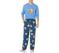 Amazon Essentials Disney | Marvel | Star Wars Men's Flannel Pyjama Sleep Sets, Star Wars Grogu - Mens, XS