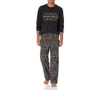 Amazon Essentials Disney | Marvel | Star Wars Men's Flannel Pyjama Sleep Sets, Star Wars Logo - Mens Flannel, L