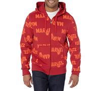 Amazon Essentials Disney | Marvel | Star Wars Men's Fleece Full-Zip Hoodie Sweatshirts (Available in Big & Tall), Marvel Multi Peace, XS