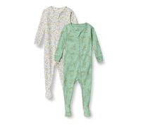 Amazon Essentials Disney - Marvel - Star Wars Unisex Babies' and Toddlers' Snug-Fit Cotton Footed Pajamas, Multipacks Bambi Nature Print 5